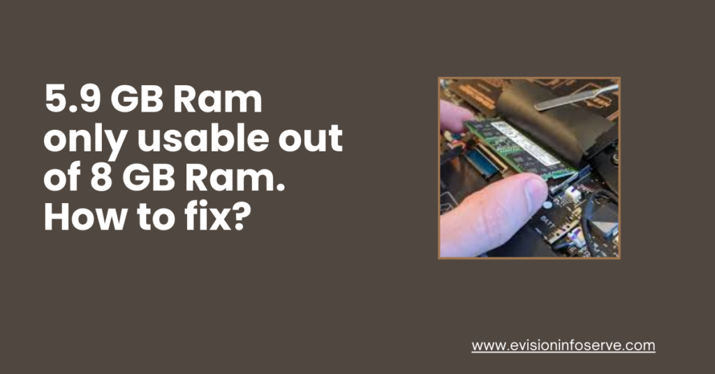 5.9 GB Ram only usable out of 8 GB Ram. How to fix?